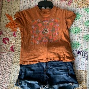 Natural life bohemian, hippie, casual rust orange t shirt